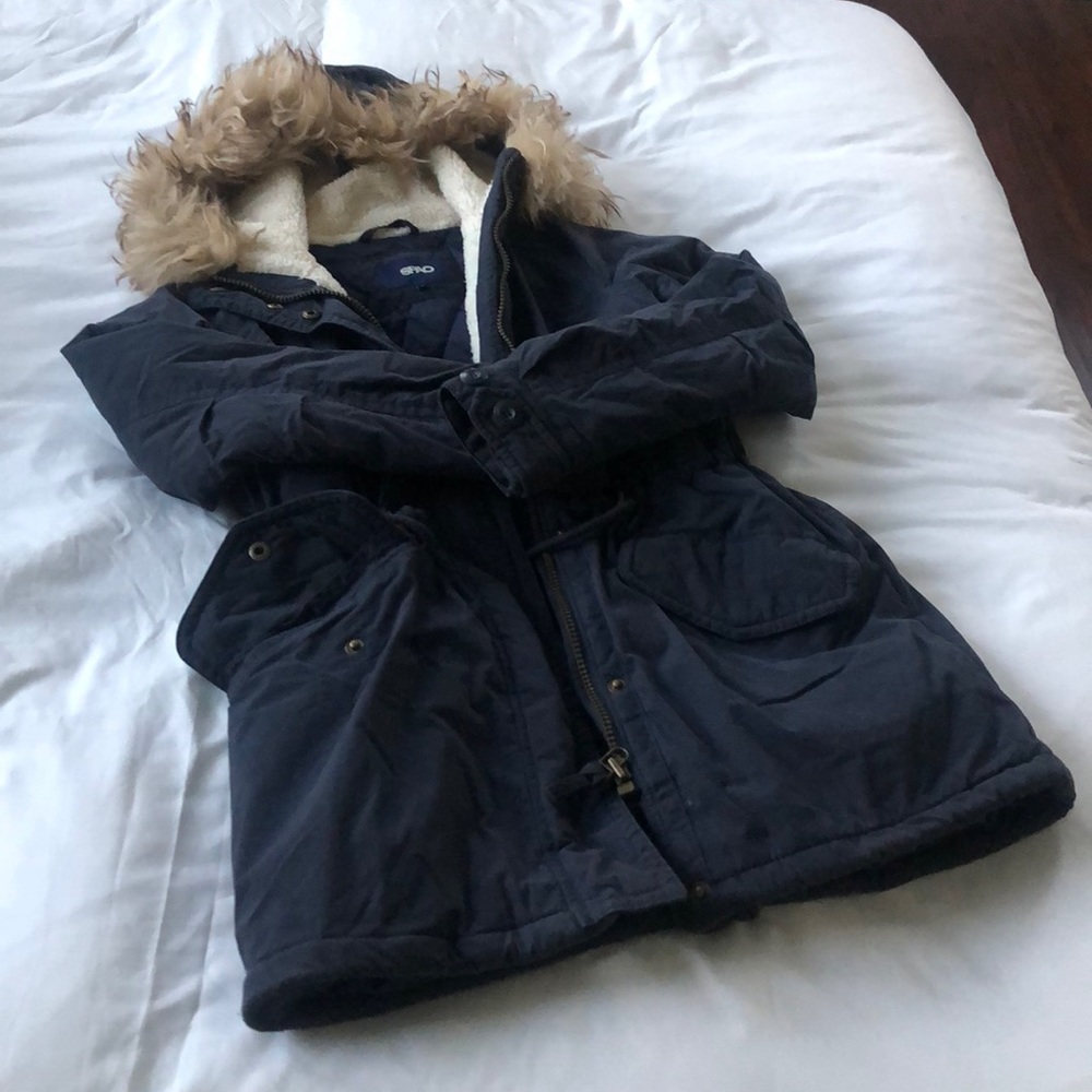 SPAO navy blue parka sz S